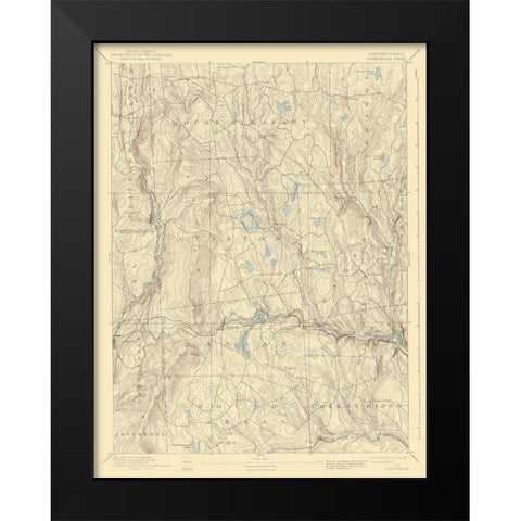 Honesdale Pennsylvania Quad - USGS 1892 Black Modern Wood Framed Art Print by USGS