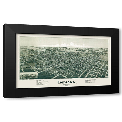 Indiana Pennsylvania - Fowler 1900 Black Modern Wood Framed Art Print with Double Matting by Fowler