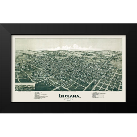 Indiana Pennsylvania - Fowler 1900 Black Modern Wood Framed Art Print by Fowler