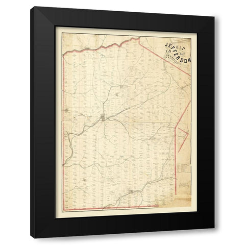 Jefferson County Pennsylvania - Gillespie 1857 Black Modern Wood Framed Art Print by Gillespie