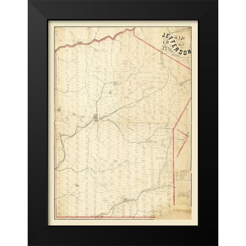 Jefferson County Pennsylvania - Gillespie 1857 Black Modern Wood Framed Art Print by Gillespie