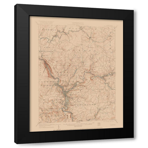 Johnstown Pennsylvania Quad - USGS 1907 Black Modern Wood Framed Art Print by USGS