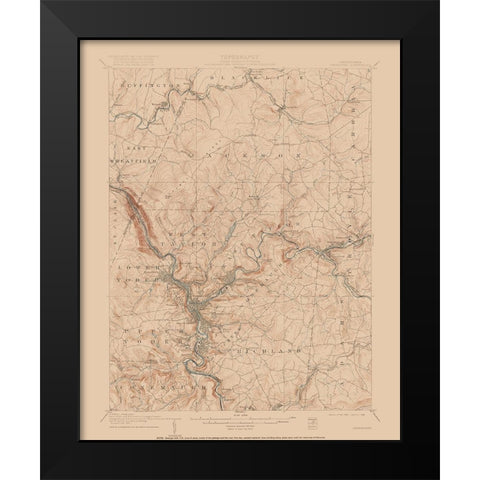 Johnstown Pennsylvania Quad - USGS 1907 Black Modern Wood Framed Art Print by USGS