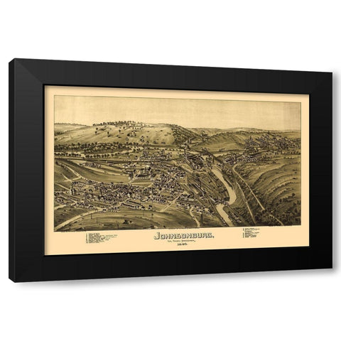 Johnsonburg Pennsylvania - Fowler 1895 Black Modern Wood Framed Art Print by Fowler