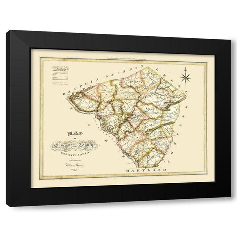 Lancaster County Pennsylvania - Wagner 1821 Black Modern Wood Framed Art Print with Double Matting by Wagner