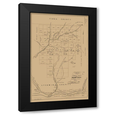 Lycoming County Pennsylvania - Kollner 1855 Black Modern Wood Framed Art Print by Kollner