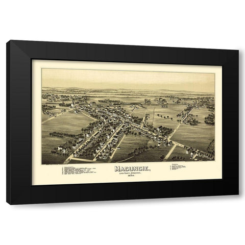 Macungie Pennsylvania - Fowler 1893 Black Modern Wood Framed Art Print by Fowler