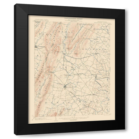 Mercersburg Pennsylvania Quad - USGS 1902 Black Modern Wood Framed Art Print with Double Matting by USGS