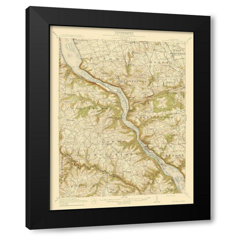 Mccalls Ferry Pennsylvania Quad - USGS 1912 Black Modern Wood Framed Art Print with Double Matting by USGS