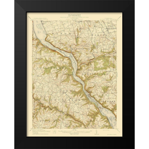 Mccalls Ferry Pennsylvania Quad - USGS 1912 Black Modern Wood Framed Art Print by USGS