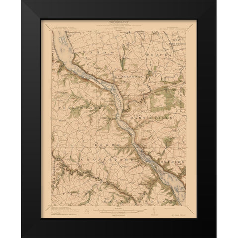 McCalls Ferry Pennsylvania Quad - USGS 1954 Black Modern Wood Framed Art Print by USGS
