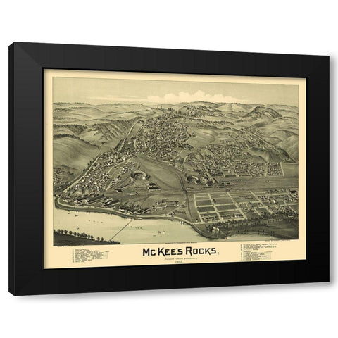 McKees Rocks Pennsylvania - Fowler 1901 Black Modern Wood Framed Art Print by Fowler