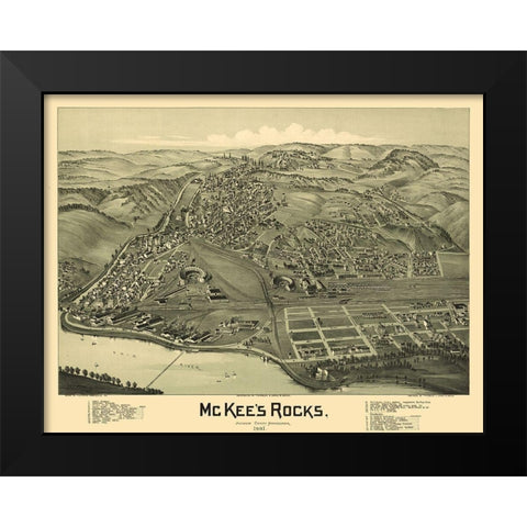 McKees Rocks Pennsylvania - Fowler 1901 Black Modern Wood Framed Art Print by Fowler