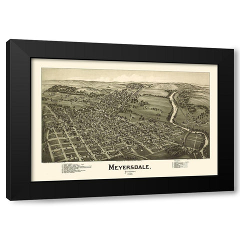 Meyersdale Pennsylvania - Fowler 1900 Black Modern Wood Framed Art Print by Fowler