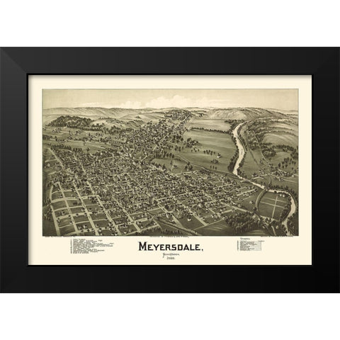 Meyersdale Pennsylvania - Fowler 1900 Black Modern Wood Framed Art Print by Fowler