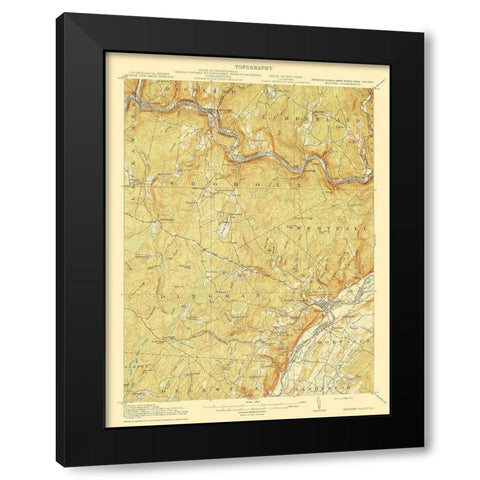 Milford New York New Jersey Quad - USGS 1915 Black Modern Wood Framed Art Print by USGS