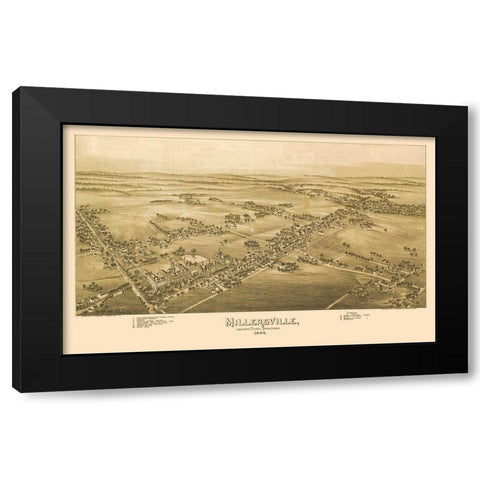 Millersville Pennsylvania - Fowler 1894 Black Modern Wood Framed Art Print with Double Matting by Fowler