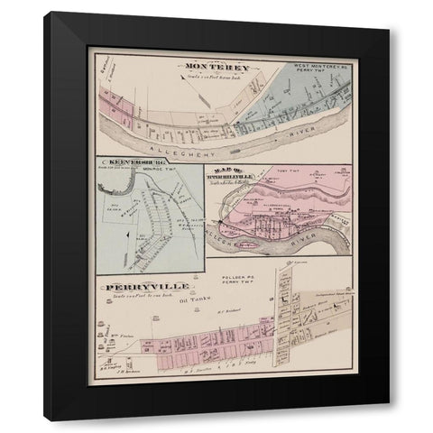 Monterey Keeversburg Upper Hillville Pennsylvania Black Modern Wood Framed Art Print with Double Matting by Caldwell