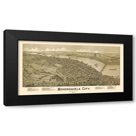 Monongahela Pennsylvania - Fowler 1902 Black Modern Wood Framed Art Print with Double Matting by Fowler