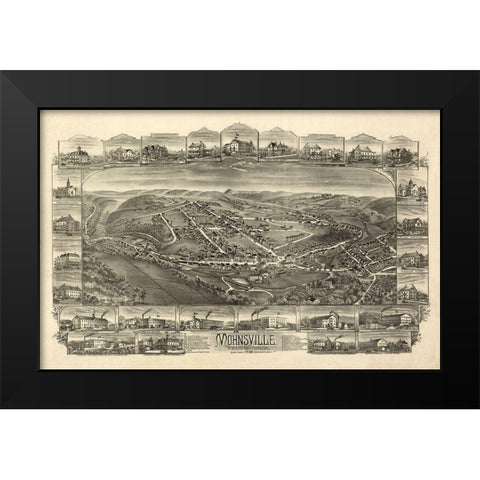 Mohnsville Pennsylvania - Bailey 1898 Black Modern Wood Framed Art Print by Bailey