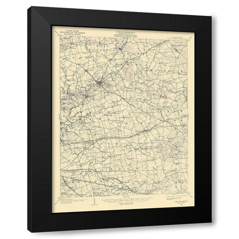 New Holland Pennsylvania Quad - USGS 1906 Black Modern Wood Framed Art Print with Double Matting by USGS