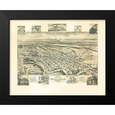 Newville Pennsylvania - Fowler 1903 Black Modern Wood Framed Art Print by Fowler