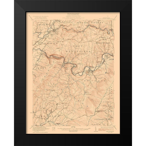 New Florence Pennsylvania Quad - USGS 1922 Black Modern Wood Framed Art Print by USGS