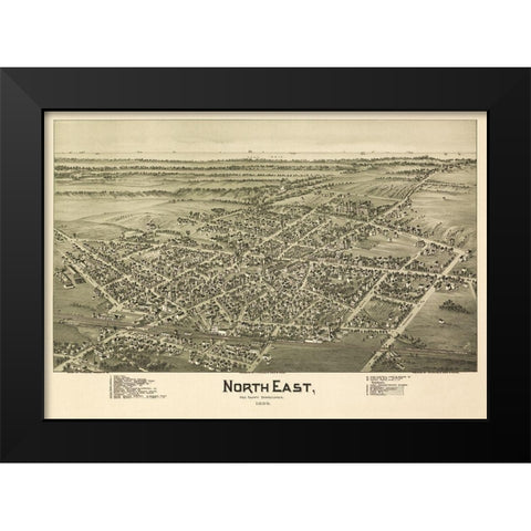 North East Pennsylvania - Fowler 1896 Black Modern Wood Framed Art Print by Fowler