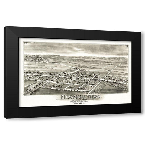 Newmanstown Sheridan Pennsylvania - Bailey 1898 Black Modern Wood Framed Art Print with Double Matting by Bailey