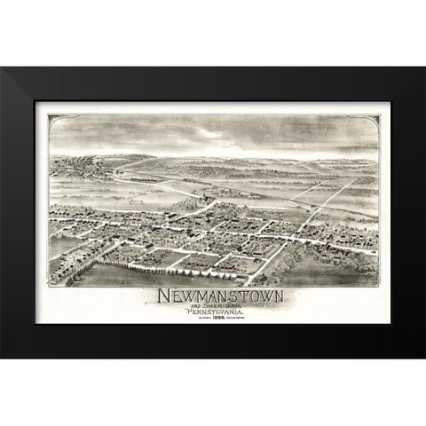 Newmanstown Sheridan Pennsylvania - Bailey 1898 Black Modern Wood Framed Art Print by Bailey