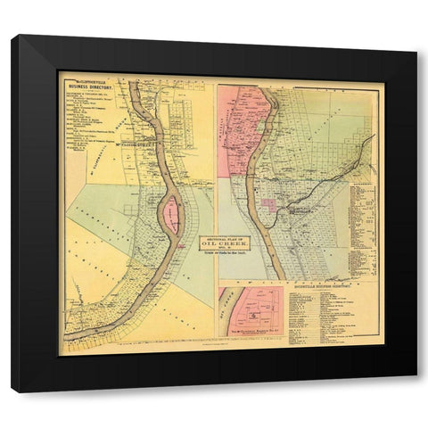 Oil Creek, Section 2 Pennsylvania Landowner Black Modern Wood Framed Art Print by Mayer