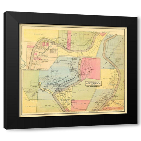 Oil Creek, Section 4 Pennsylvania Landowner Black Modern Wood Framed Art Print by Mayer