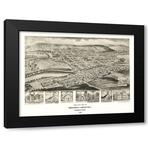 Orbisonia Pennsylvania - Fowler 1906 Black Modern Wood Framed Art Print by Fowler