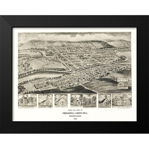 Orbisonia Pennsylvania - Fowler 1906 Black Modern Wood Framed Art Print by Fowler