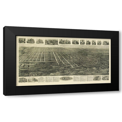 Pen Argyl Pennsylvania - Bailey 1916 Black Modern Wood Framed Art Print with Double Matting by Bailey
