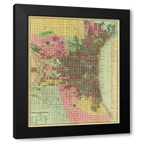 Philadelphia Pennsylvania - Tanner 1836 Black Modern Wood Framed Art Print by Tanner