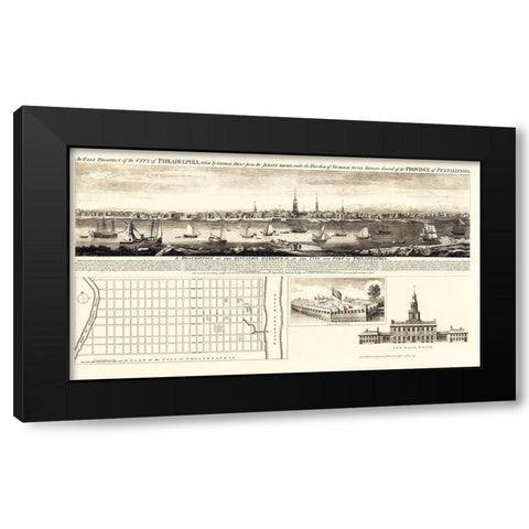 Philadelphia Pennsylvania - Jefferys 1756 Black Modern Wood Framed Art Print with Double Matting by Jefferys