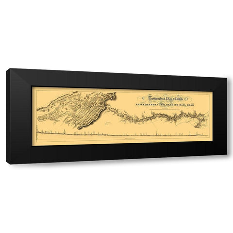 Philadelphia and Reading Railroad - Osborne 1838 Black Modern Wood Framed Art Print by Osborne