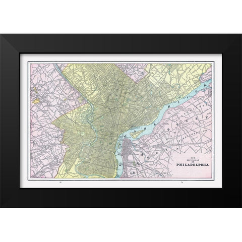 Philadelphia Pennsylvania - Cram 1892 Black Modern Wood Framed Art Print by Cram