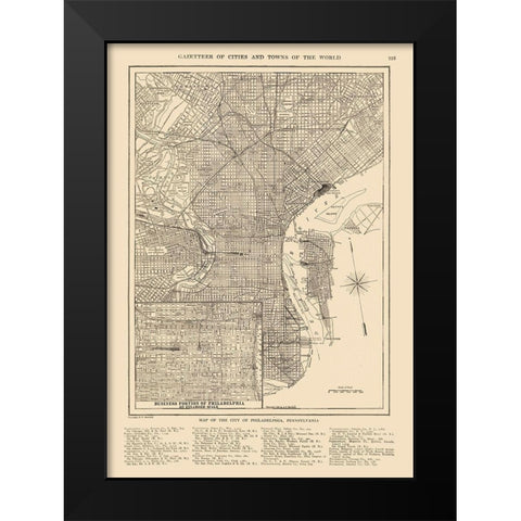 Philadelphia Pennsylvania - Reynold 1921 Black Modern Wood Framed Art Print by Reynold