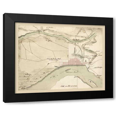 Philadelphia Pennsylvania -1778 Black Modern Wood Framed Art Print with Double Matting by Unknown
