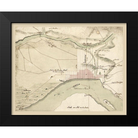 Philadelphia Pennsylvania -1778 Black Modern Wood Framed Art Print by Unknown