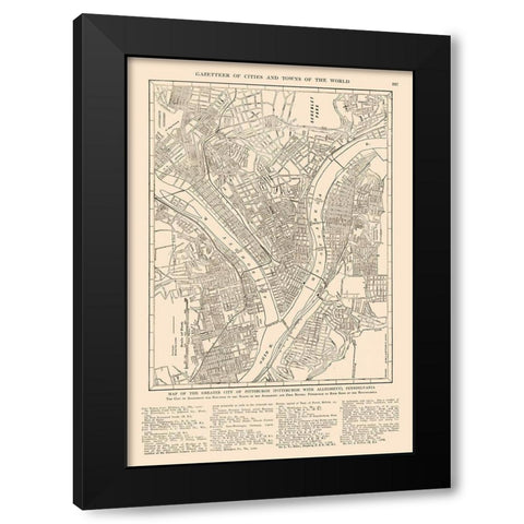 Pittsburgh Pennsylvania - Reynold 1921 Black Modern Wood Framed Art Print with Double Matting by Reynold