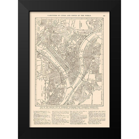 Pittsburgh Pennsylvania - Reynold 1921 Black Modern Wood Framed Art Print by Reynold