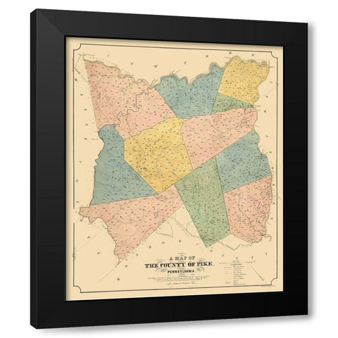 Pike County Pennsylvania - Cross 1856 Black Modern Wood Framed Art Print with Double Matting by Cross