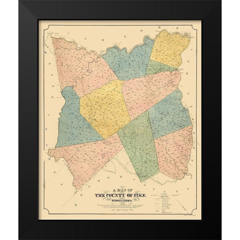 Pike County Pennsylvania - Cross 1856 Black Modern Wood Framed Art Print by Cross