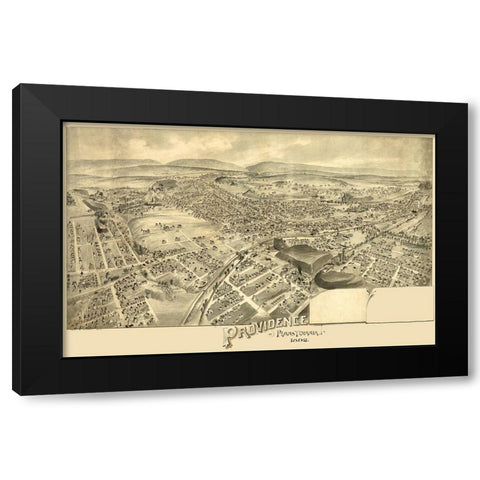 Providence Pennsylvania -1892 Black Modern Wood Framed Art Print by Unknown