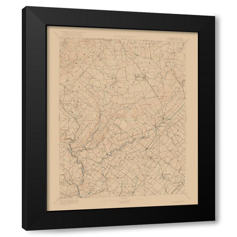 Pennsylvania Quakertown Sheet - USGS 1888 Black Modern Wood Framed Art Print with Double Matting by USGS