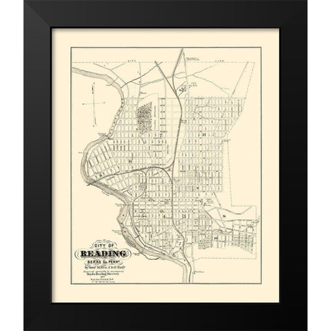 Reading Pennsylvania - Boyd 1877 Black Modern Wood Framed Art Print by Boyd