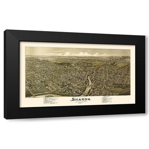 Sharon Pennsylvania - Fowler 1901 Black Modern Wood Framed Art Print by Fowler